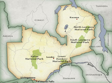 map of Zambia